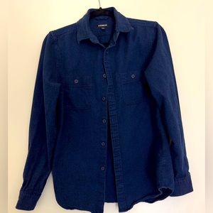 Navy Blue Super Soft Fleece Button Up Shirt